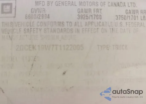 1996 Chevrolet Gmt-400 K1500 from USA, damaged, VIN 2GCEK19W7T1122005